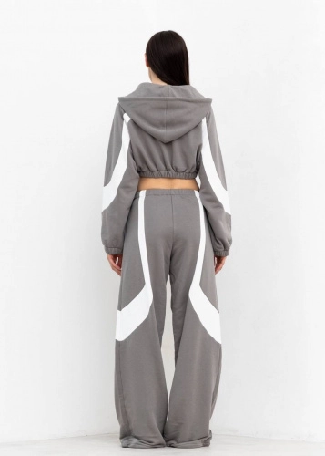 Джоггеры YANG(ЯНГ) в серо-белом цвете - 40-42(XS-S) - Серо-белый