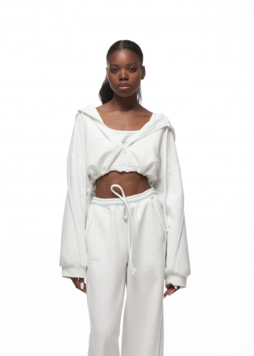 Худи MILK MIAMI(МИЛК МАЯМИ) в белом цвете - 40-42 (XS-S) - Молочный
