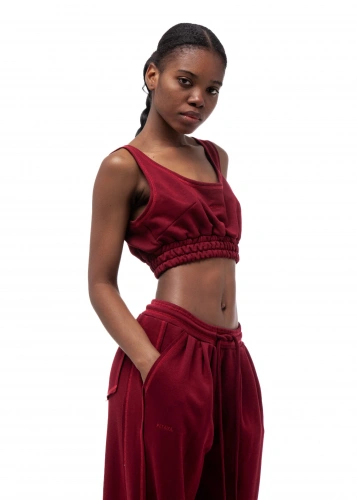 Топ CHERRY GOLF(ЧЕРРИ ГОЛЬФ) в вишневом цвете - 40-42 (XS-S) - Вишневый